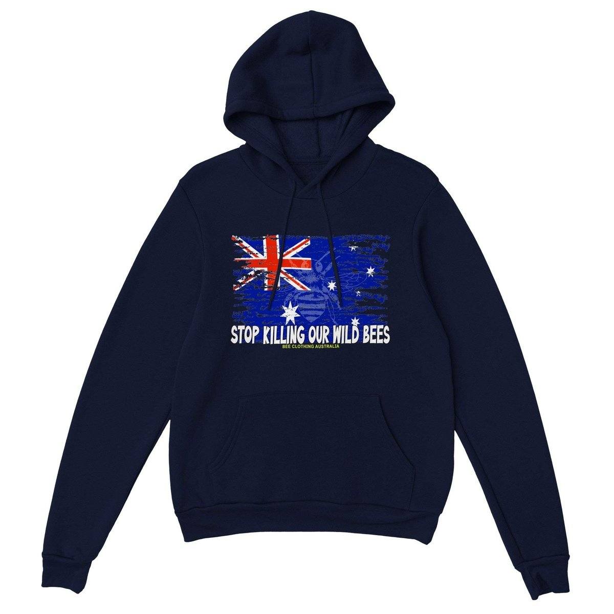 Stop Killing Our Wild Bees Womens Hoodie - Save The Bees Hoodie - Womens Pullover Hoodie Australia Online Color Navy / S
