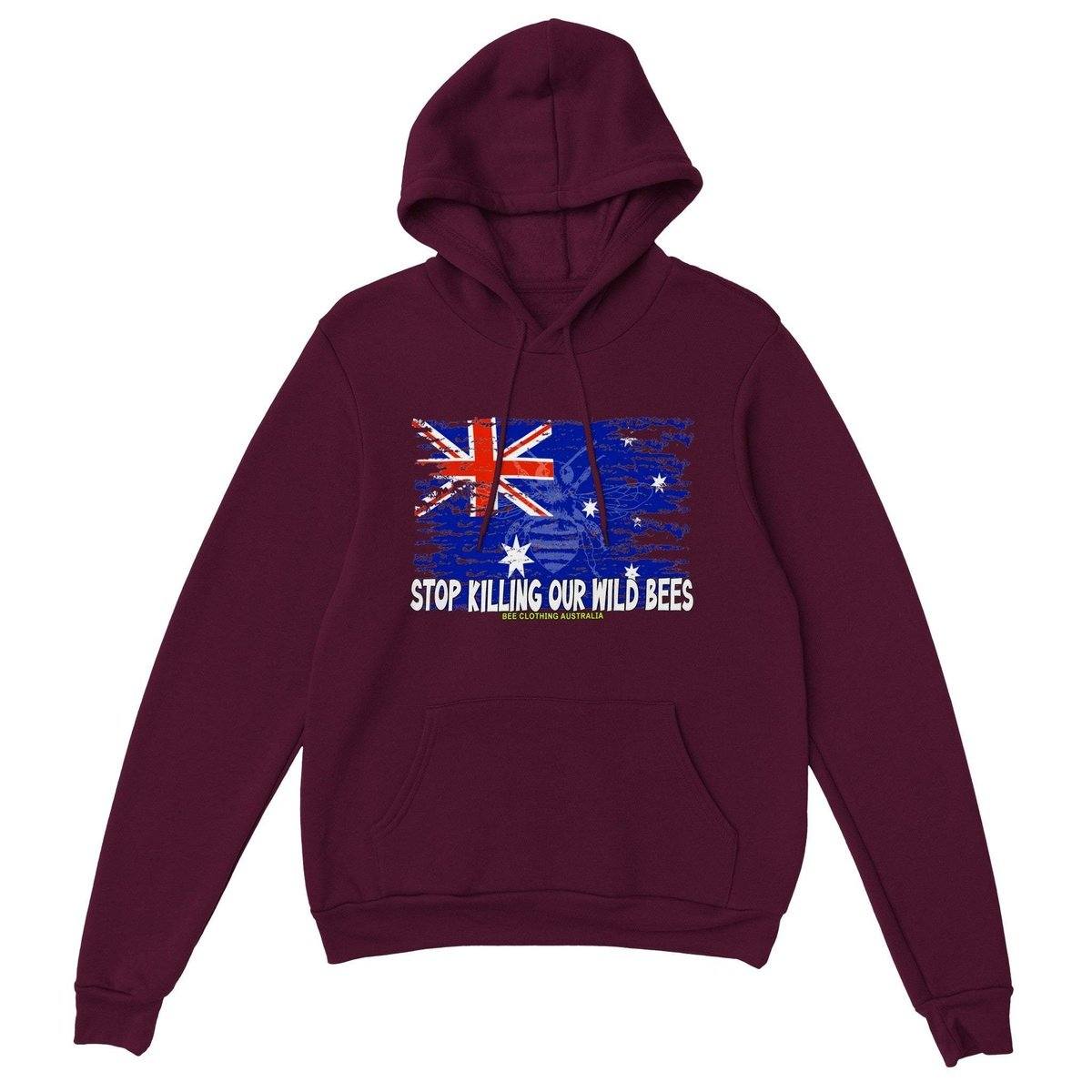 Stop Killing Our Wild Bees Womens Hoodie - Save The Bees Hoodie - Womens Pullover Hoodie Australia Online Color Maroon / S