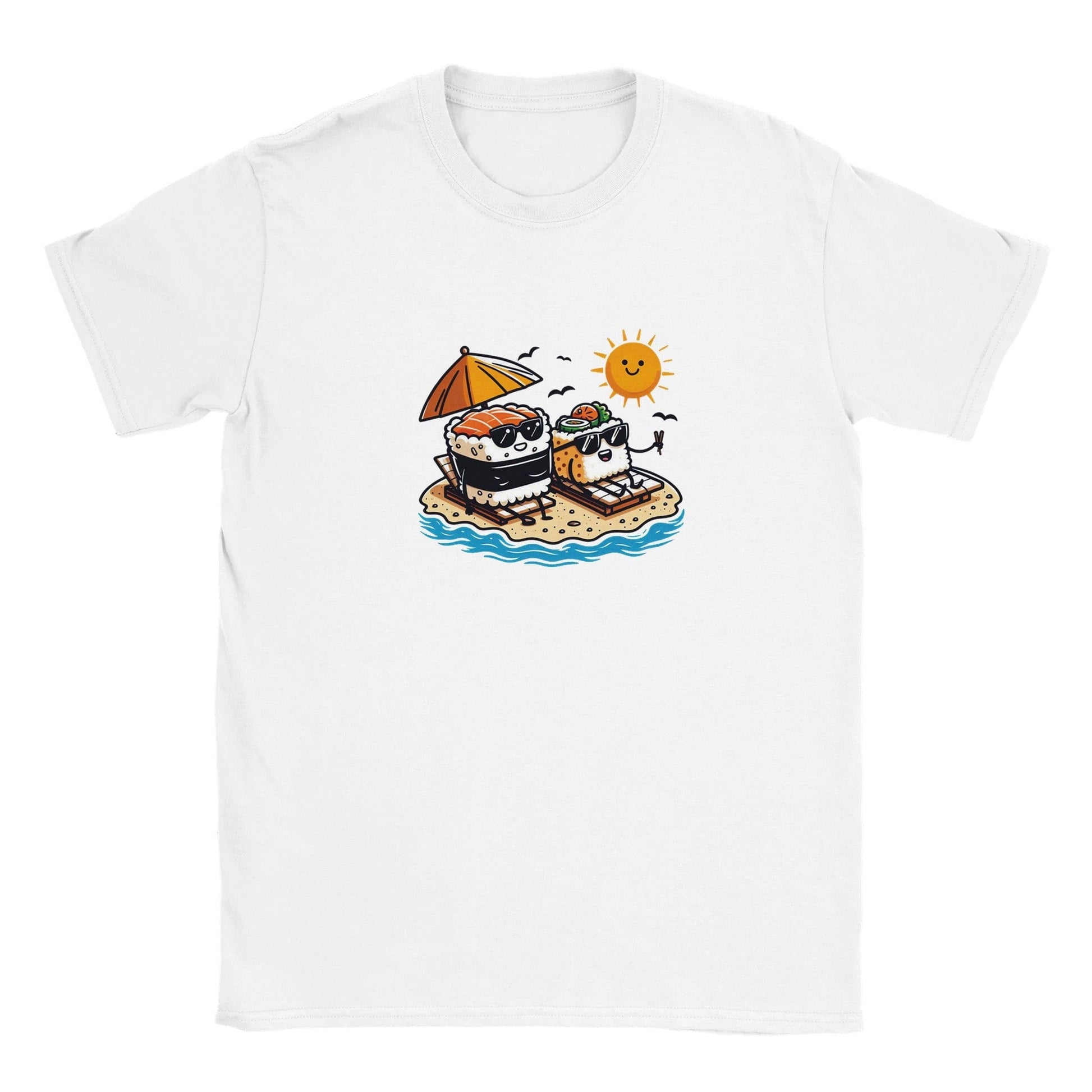Summer Sushi Kids T-Shirt Graphic Tee Australia Online White / XS