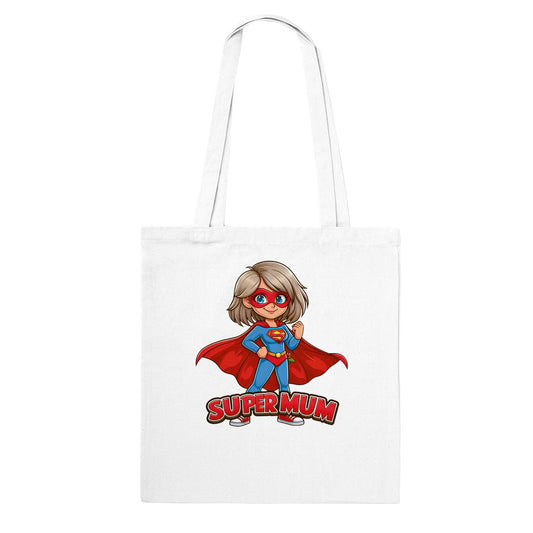 Super Mum Character Tote Bag Graphic Tee Australia Online White