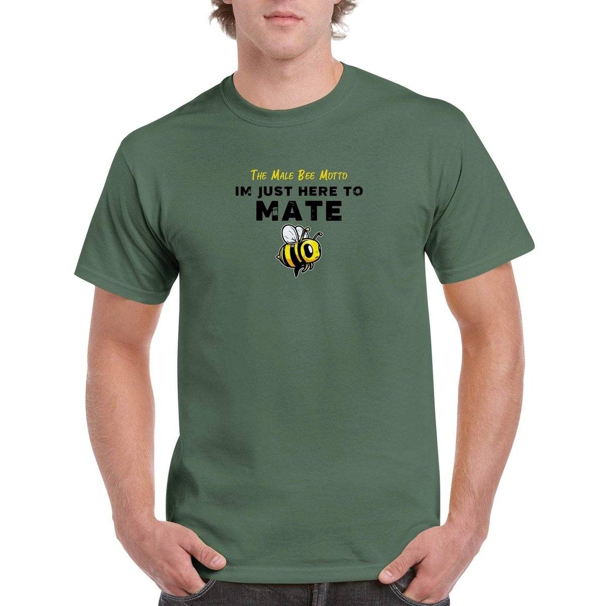 The Male Bee Motto T-Shirt - beekeeper slogan Tshirt - Unisex Crewneck T-shirt Australia Online Color Military Green / S