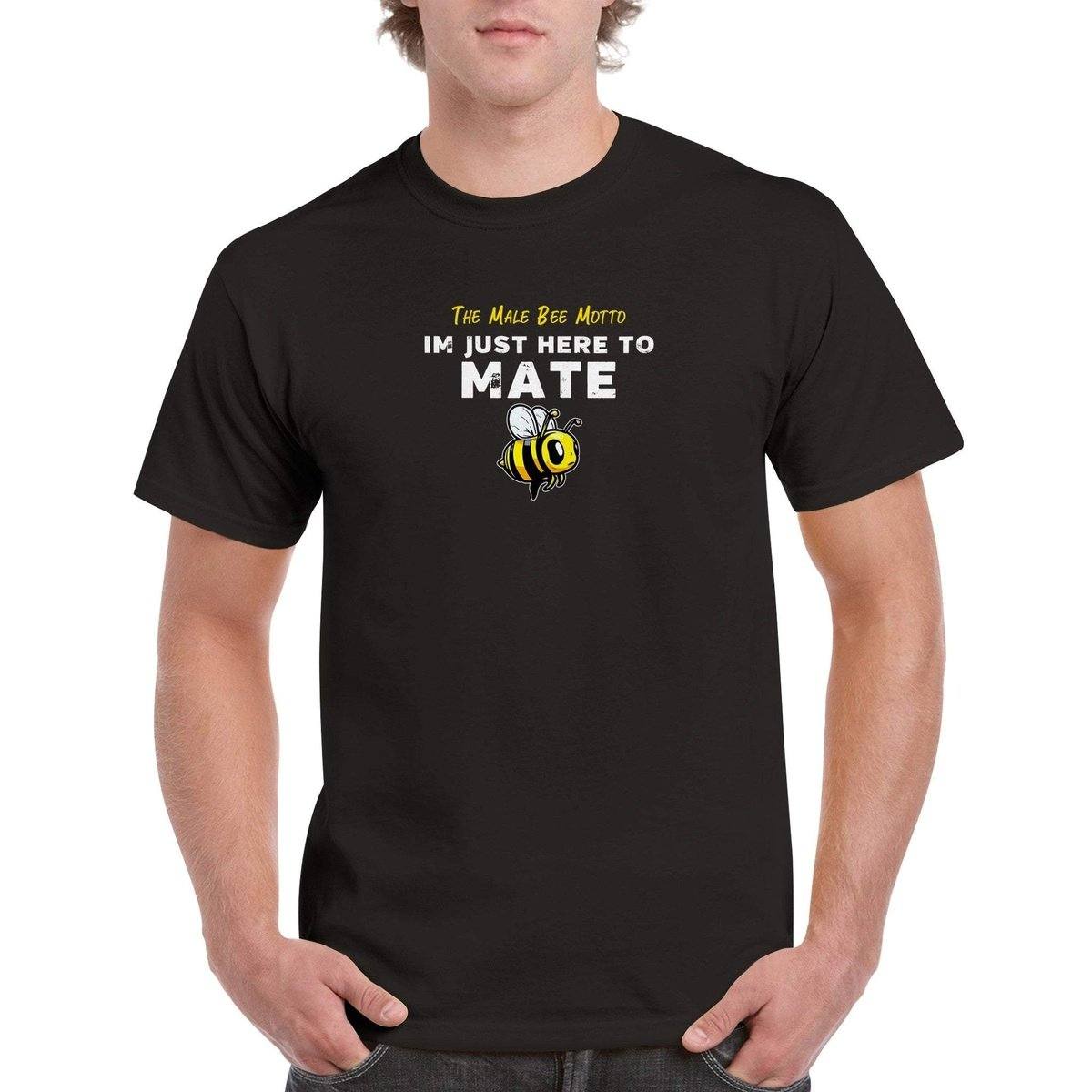 The Male Bee Motto T-Shirt - beekeeper slogan Tshirt - Unisex Crewneck T-shirt Australia Online Color Black / S