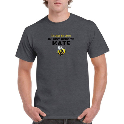 The Male Bee Motto T-Shirt - beekeeper slogan Tshirt - Unisex Crewneck T-shirt Australia Online Color Dark Heather / S