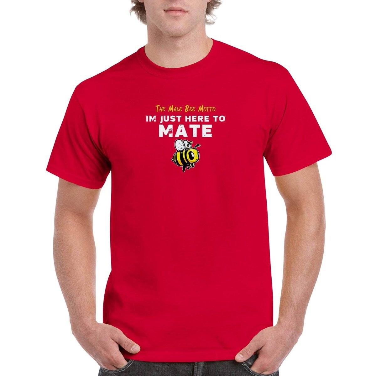 The Male Bee Motto T-Shirt - beekeeper slogan Tshirt - Unisex Crewneck T-shirt Australia Online Color Red / S