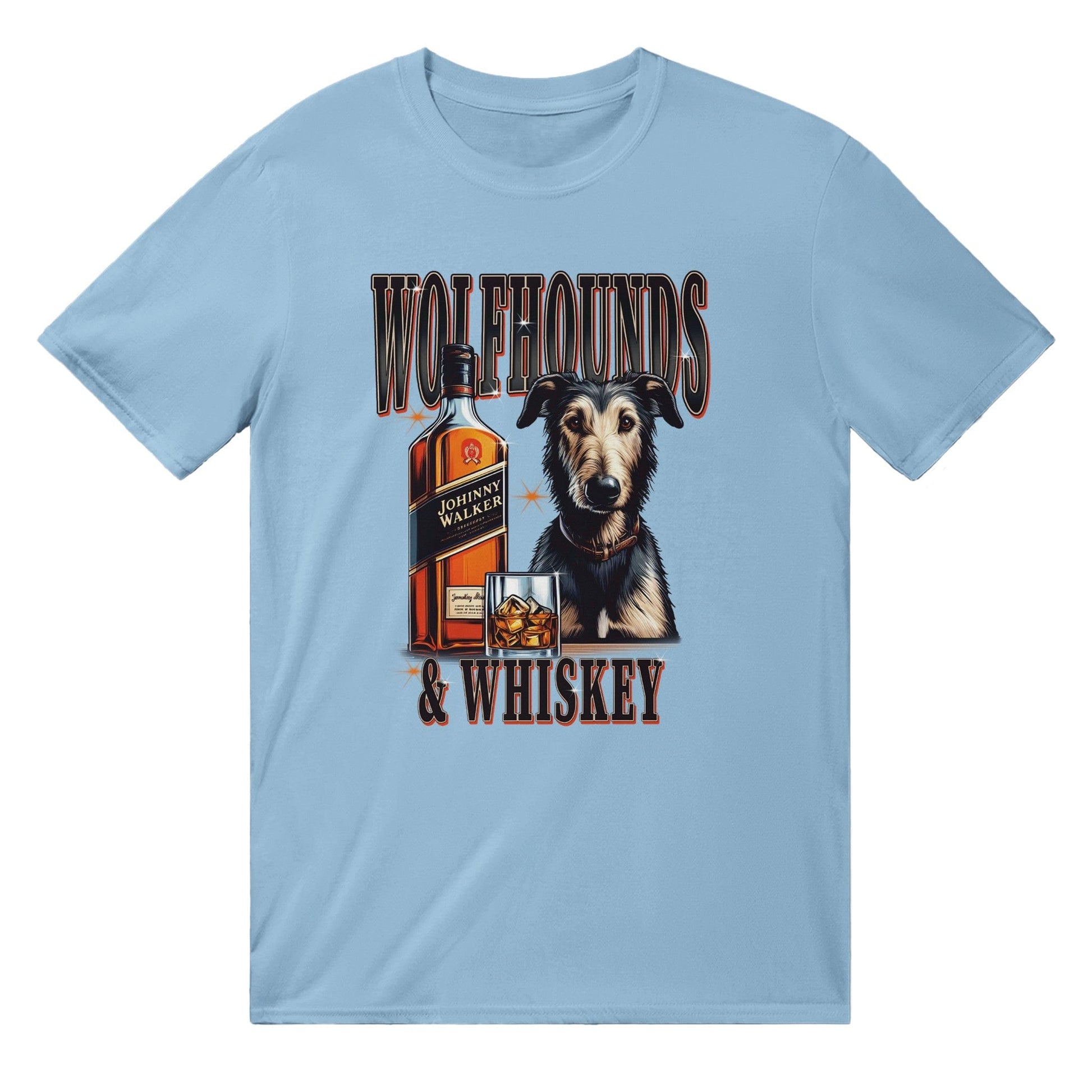 Wolfhounds And Whiskey T-Shirt Australia Online Color Light Blue / S