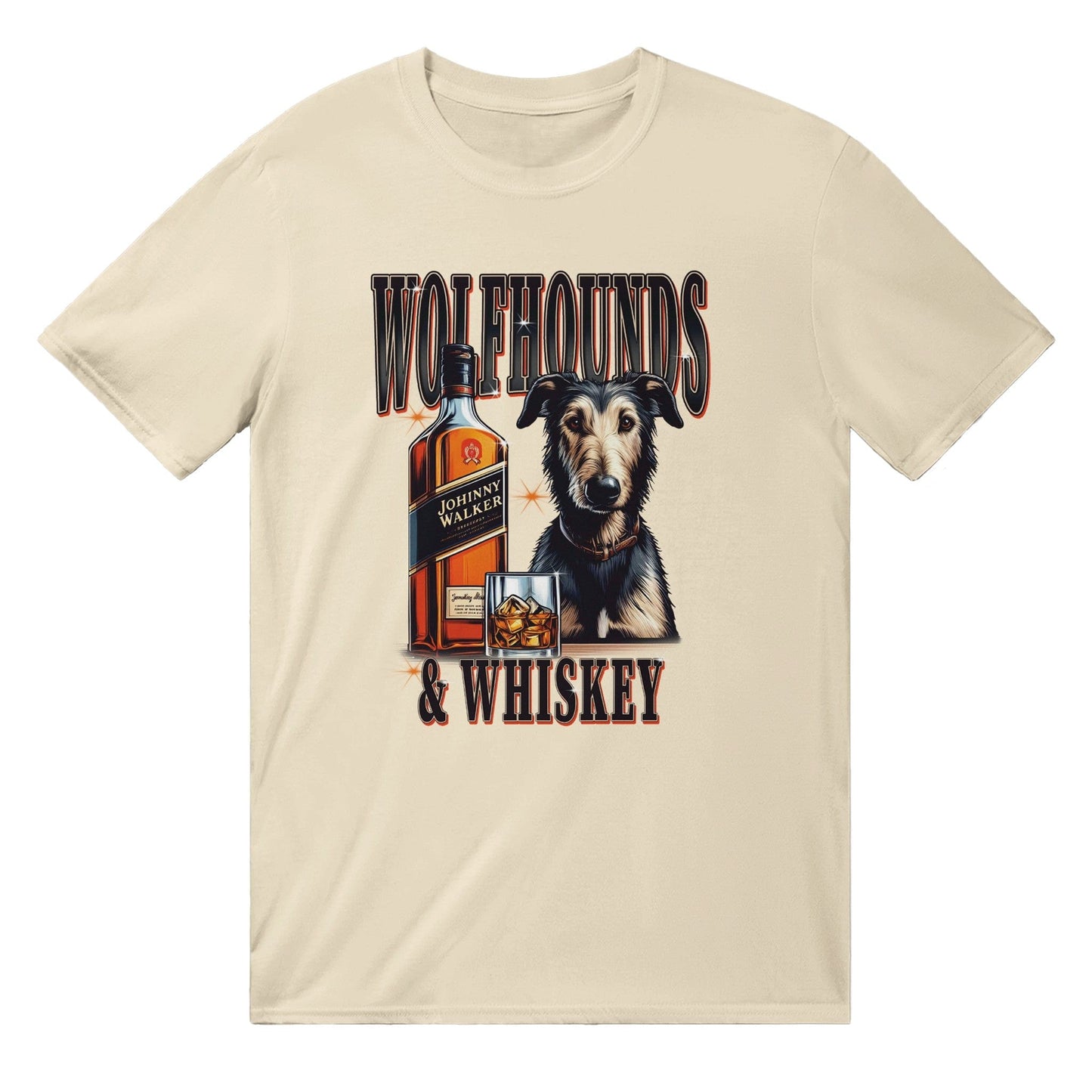 Wolfhounds And Whiskey T-Shirt Australia Online Color Natural / S
